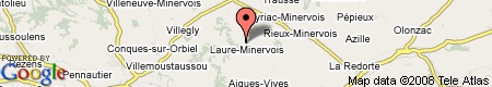 Map showing Laure Minervois