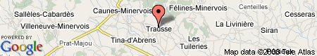 Map showing Trausse-Minervois